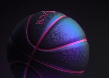bola de basquete neon
