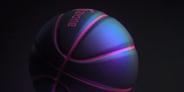 bola de basquete neon