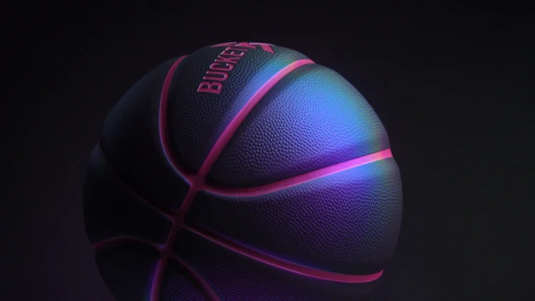 bola de basquete neon