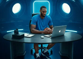 Trader Esportivo em seu escritório